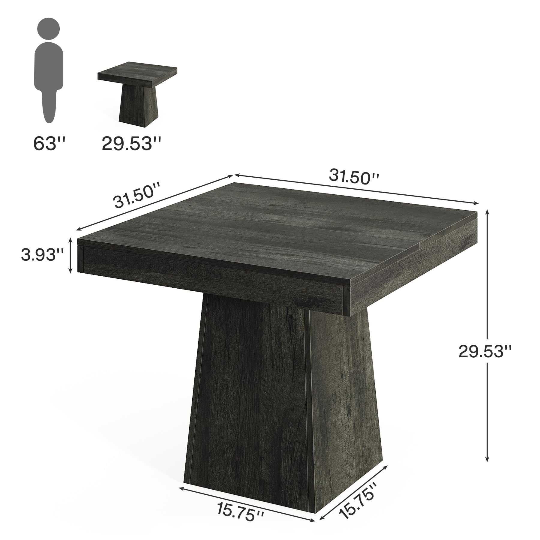 Tribesigns Square Dining Table - Kitchen Appliances Table recension och pris