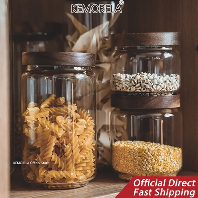 Wood Lid Glass Airtight Canist - Kitchen Appliances Manufacturers recension och pris