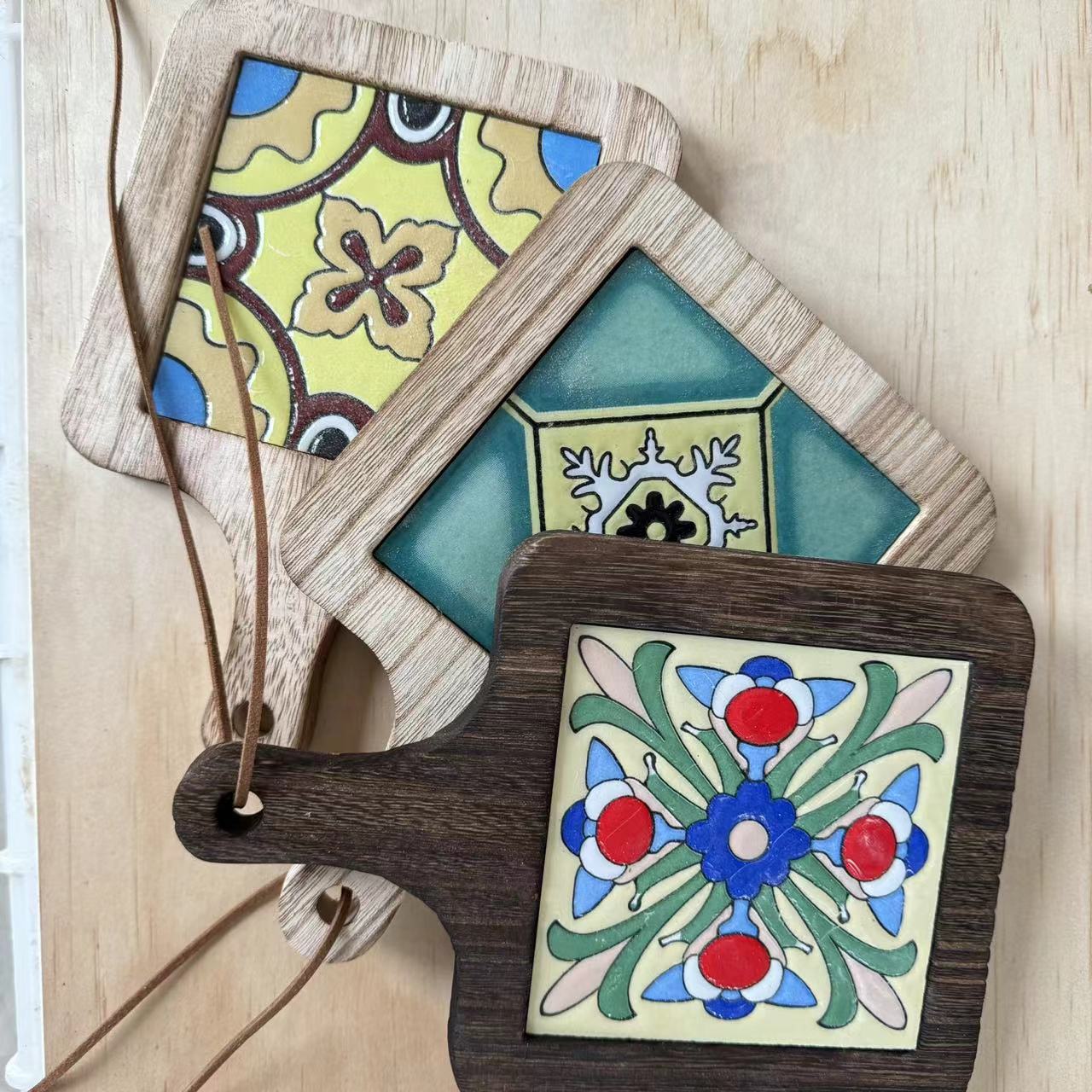 Solid Wood Flower Brick Hand P - Kitchen Appliances Table recension och pris