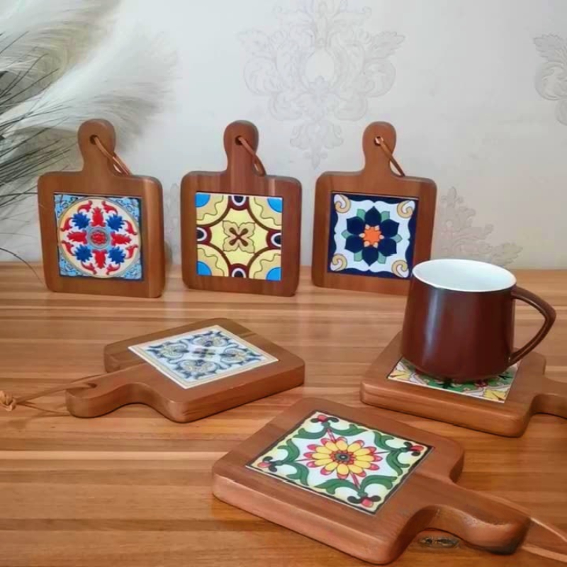 Solid Wood Flower Brick Hand P - Kitchen Appliances Table recension och pris