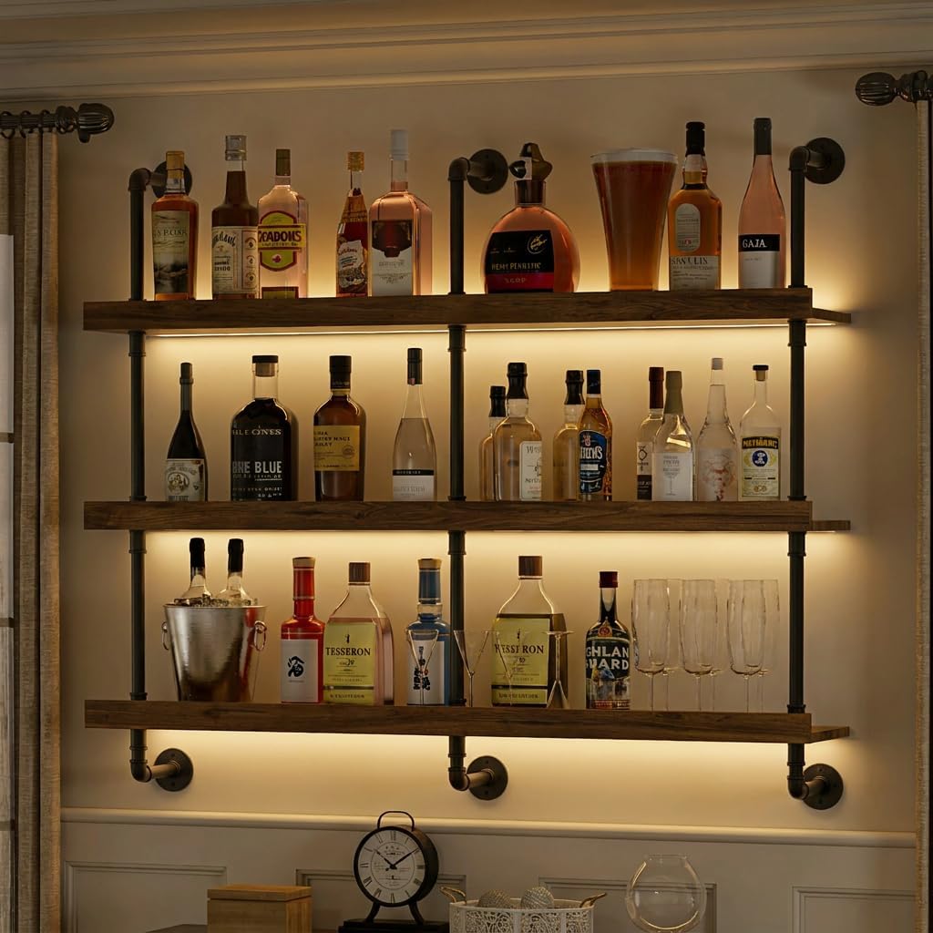 Wall Mounted Wine Rack With LE - Kitchen Appliances Rack recension och pris